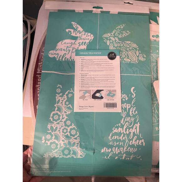 Chalk Couture Bunny Cutout Patterns- Floral & words used size c retired - Picture 1 of 2